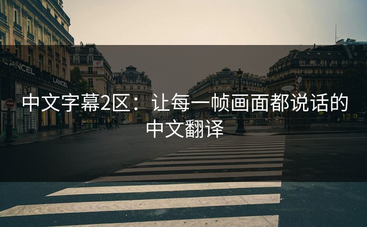 中文字幕2区：让每一帧画面都说话的中文翻译