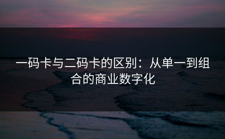 一码卡与二码卡的区别：从单一到组合的商业数字化
